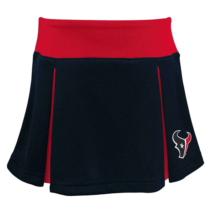 Ensemble de pom-pom girl trois pièces Houston Texans Spirit Cheer pour filles, bleu marine