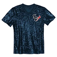 Maillot à col en V sequins bleu marine C.J. Stroud pour jeunes filles des Houston Texans