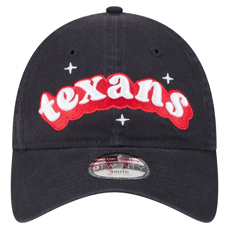 Casquette ajustable New Era bleu marine Houston Texans Cheer 9TWENTY pour jeunes filles