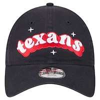 Casquette ajustable New Era bleu marine Houston Texans Cheer 9TWENTY pour jeunes filles