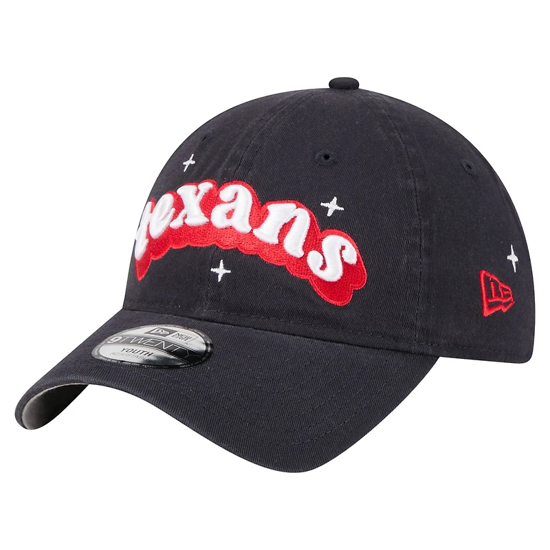 Casquette ajustable New Era bleu marine Houston Texans Cheer 9TWENTY pour jeunes filles