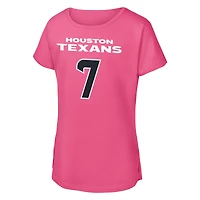 T-shirt rose Outerstuff C.J. Stroud avec nom et numéro de joueur des Houston Texans