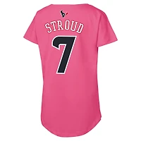T-shirt rose Outerstuff C.J. Stroud avec nom et numéro de joueur des Houston Texans