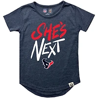 T-shirt délavé pour jeunes filles Wes & Willy Navy Houston Texans She's Next