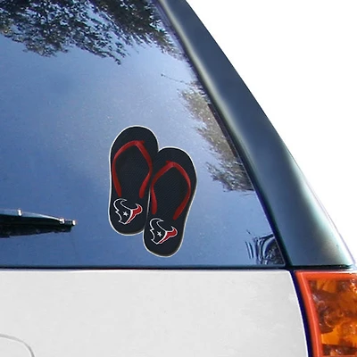 Autocollant repositionnable Houston Texans 5'' x 7'' en forme de tongs