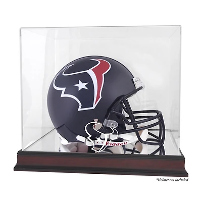 Vitrine de présentation du logo du casque des Houston Texans en acajou avec dos miroir