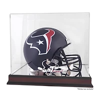 Vitrine de présentation du logo du casque des Houston Texans en acajou avec dos miroir