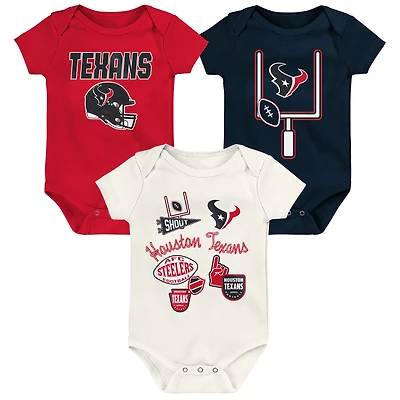 Infant & Newborn Outerstuff Houston Texans Littlest Player Three-Piece Bodysuit Set