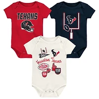 Infant & Newborn Outerstuff  Houston Texans Littlest Player Three-Piece Bodysuit Set