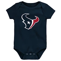 Infant Navy/Red/Gray Houston Texans Born to Be 3-Pack Bodysuit Set