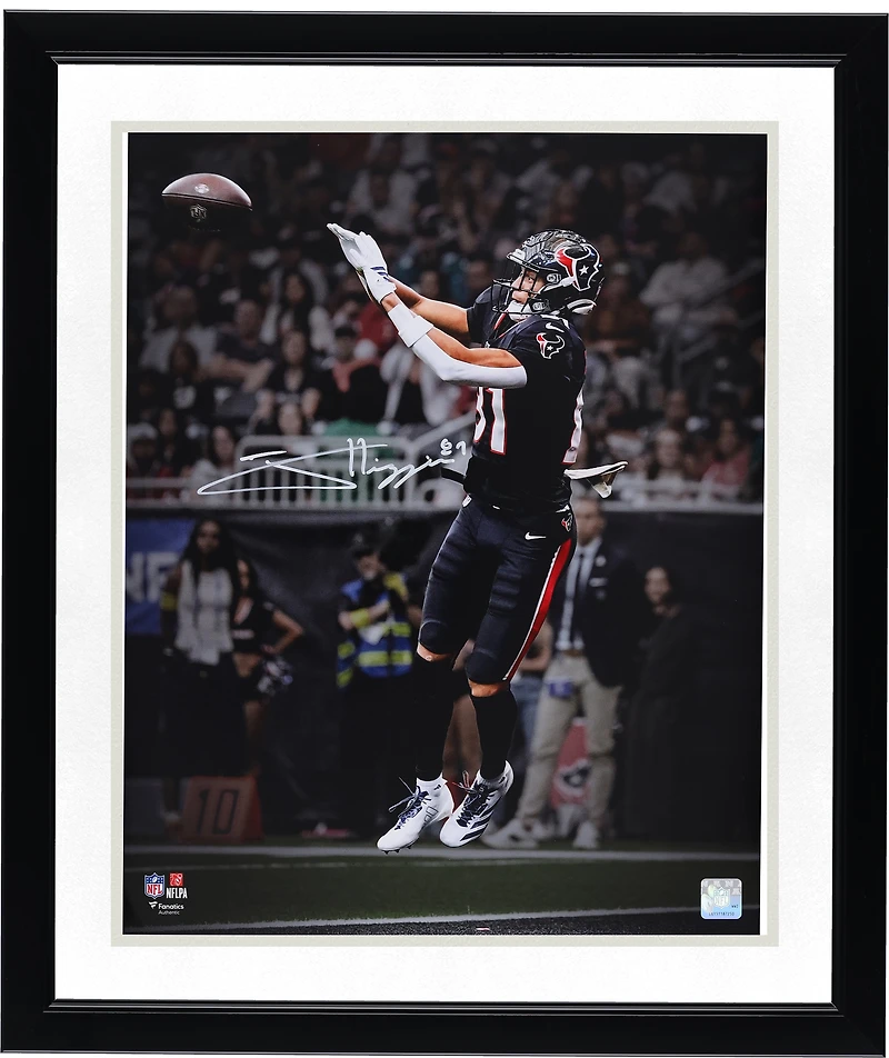 Jayden Higgins Houston Texans Autographed 16" x 20" Touchdown Catch Spotlight Photograph