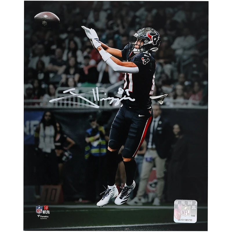 Jayden Higgins Houston Texans Autographed 8" x 10" Touchdown Catch Spotlight Photograph