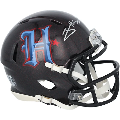 Casque miniature Riddell H-Town Alternate Speed autographié par Jayden Higgins des Houston Texans