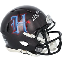 Casque miniature Riddell H-Town Alternate Speed ​​autographié par Jayden Higgins des Houston Texans