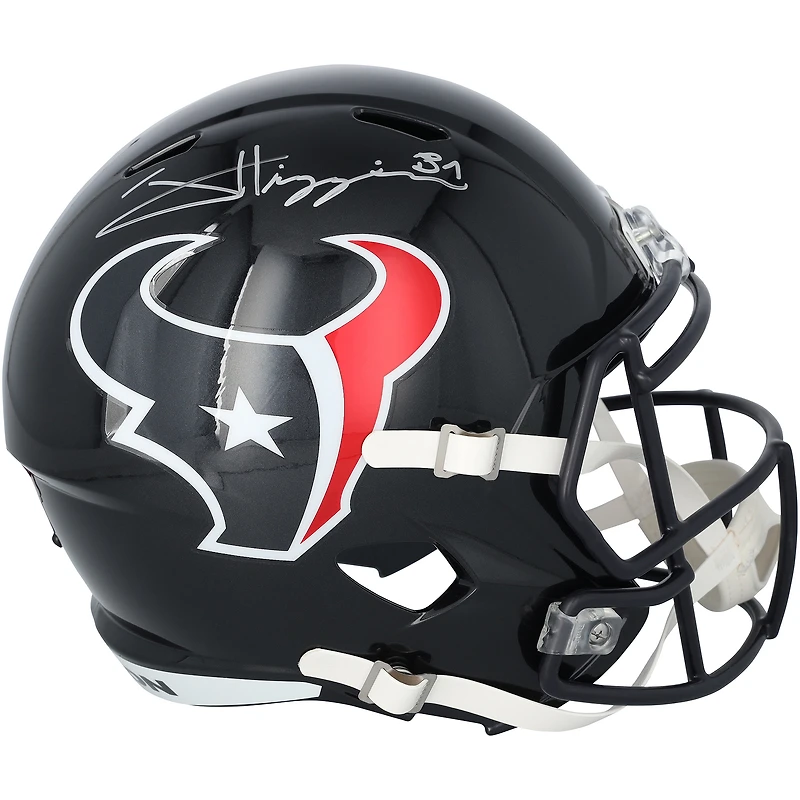 Jayden Higgins Houston Texans Autographed Riddell Speed Replica Helmet