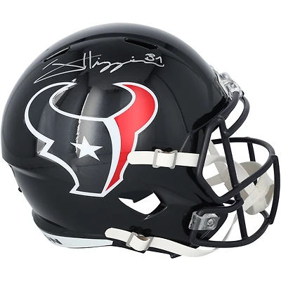 Jayden Higgins Houston Texans Autographed Riddell Speed Replica Helmet