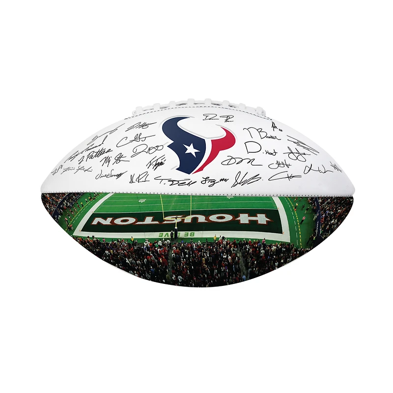 Ballon de football américain autographié des Houston Texans (édition 2025) - Logo Brands