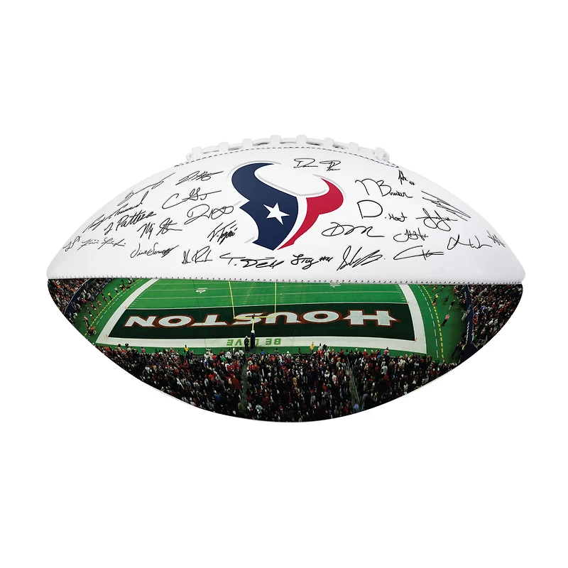 Ballon de football américain autographié des Houston Texans (édition 2025) - Logo Brands