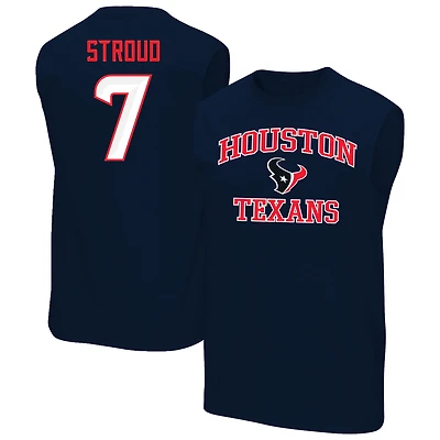 Débardeur musclé C.J. Stroud bleu marine pour hommes Fanatics des Texans de Houston, grande taille