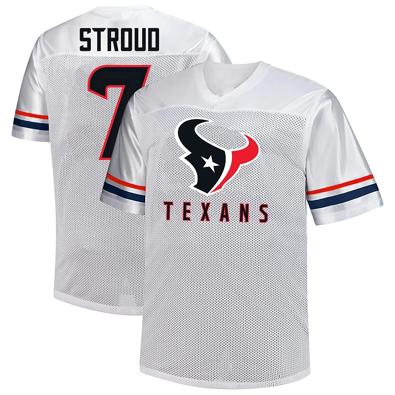 Maillot à col en V blanc Fanatics C.J. Stroud pour hommes des Texans de Houston, grandes tailles