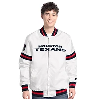 Men's Starter  White Houston Texans Scout Full-Snap Varsity Jacket