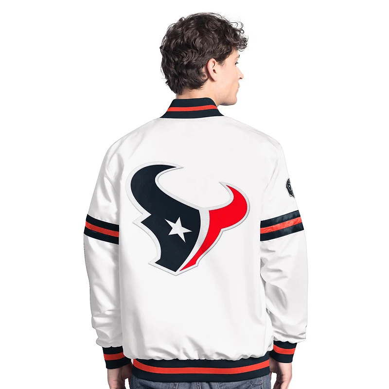 Men's Starter White Houston Texans Scout Full-Snap Varsity Jacket