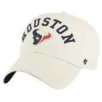 Men's '47 Cream Houston Texans  Clubhouse Faber Clean Up Adjustable Hat