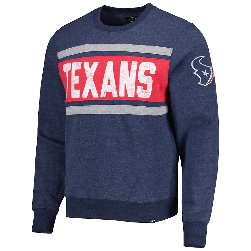 Chandail à enfiler Houston Texans Bypass Tribeca '47 pour homme, bleu marine chiné