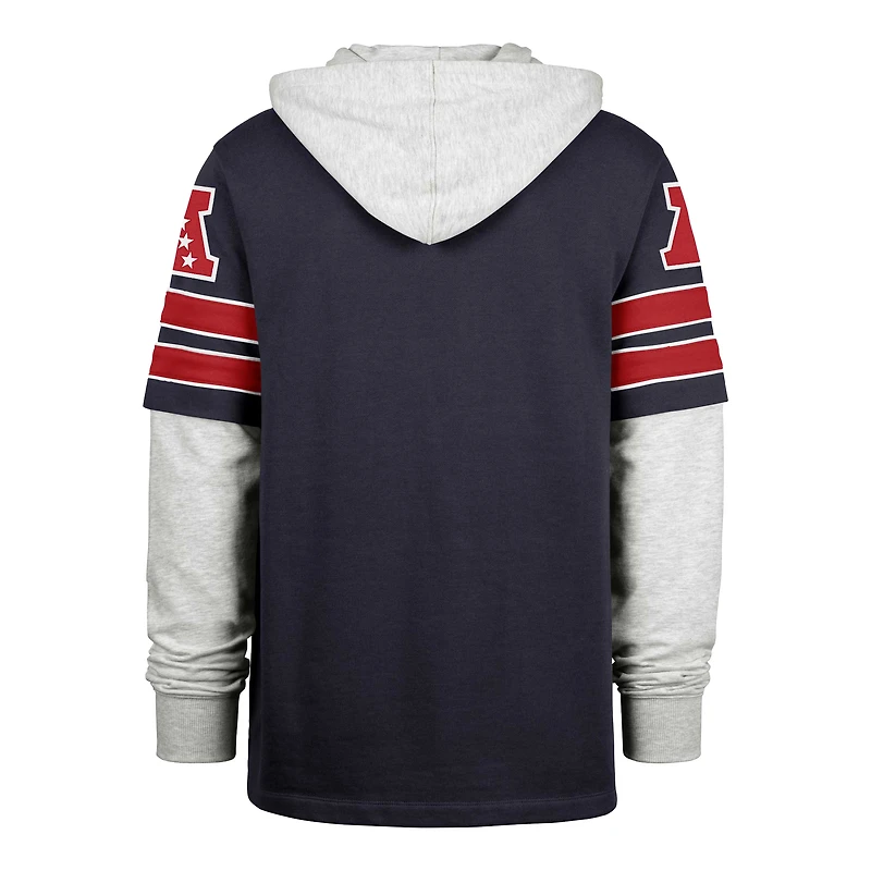 Sweat à capuche pour homme '47 Navy Houston Texans Double Header Blitz Cornerback