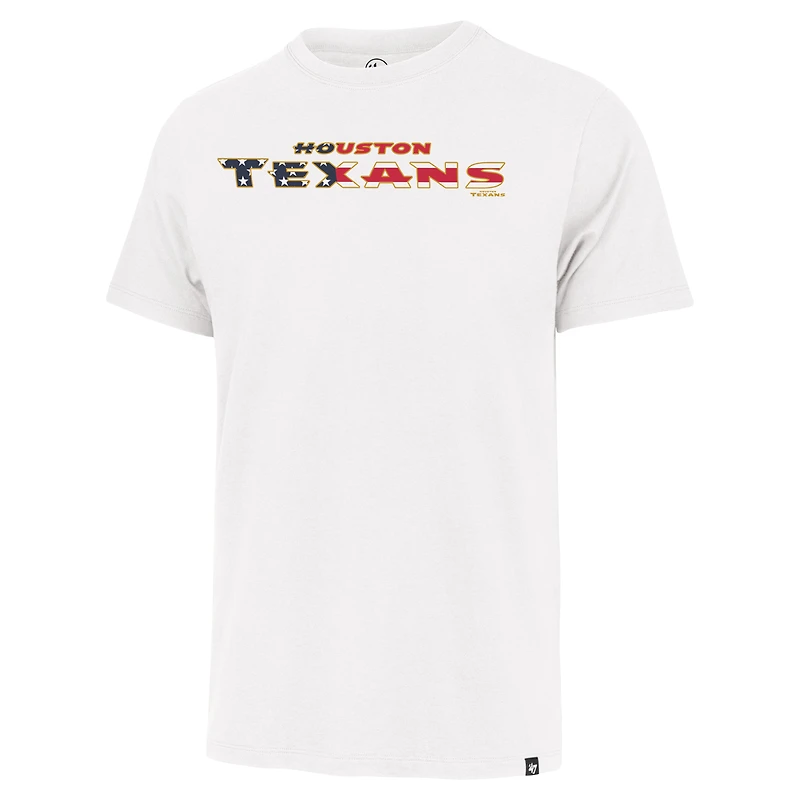 T-shirt Franklin '47 blanc avec drapeau des Houston Texans pour hommes