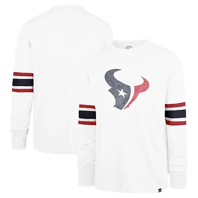 Men's '47 White Houston Texans Gridiron Premier Brex Long Sleeve T-Shirt