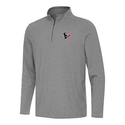 Men's Antigua  Black/White Houston Texans Twine Quarter-Zip Jacket