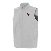 Men's Antigua Gray Houston Texans Brisk Full-Zip Vest