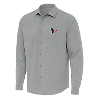 Chemise boutonnée à manches longues tissée Exposure pour homme, gris Antigua, Houston Texans