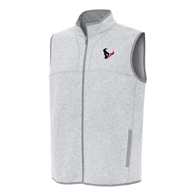 Men's Antigua  Heather Gray Houston Texans Fortune Full-Zip Vest