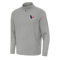 Haut à fermeture éclair discrète pour homme, gris chiné, des Houston Texans, Antigua