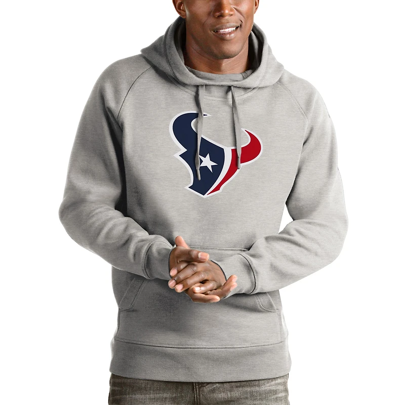 Sweat à capuche Victory gris chiné Antigua pour homme des Houston Texans