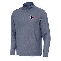 Haut à fermeture éclair discrète quart de tour Antigua Heather Navy des Houston Texans pour homme