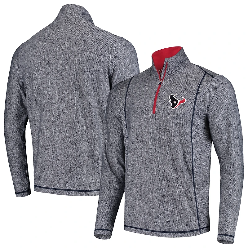 Veste à enfiler demi-zippée Tempo bleu marine chiné Antigua pour homme des Houston Texans