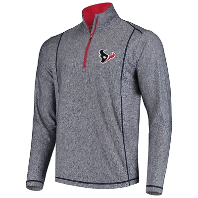 Veste à enfiler demi-zippée Tempo bleu marine chiné Antigua pour homme des Houston Texans