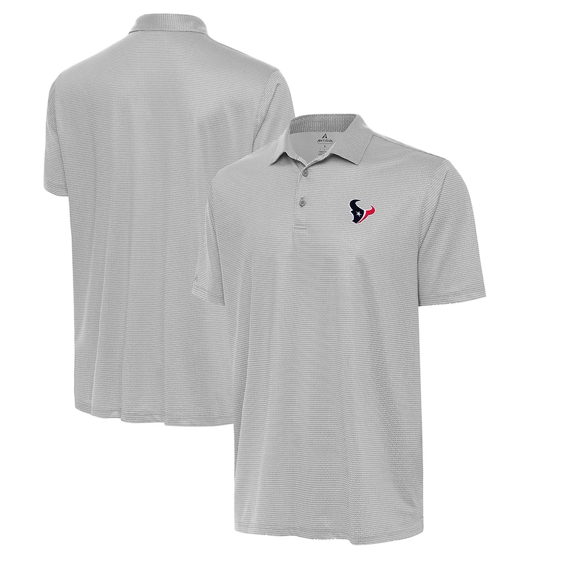 Men's Antigua White/Gray Houston Texans  Rings Polo