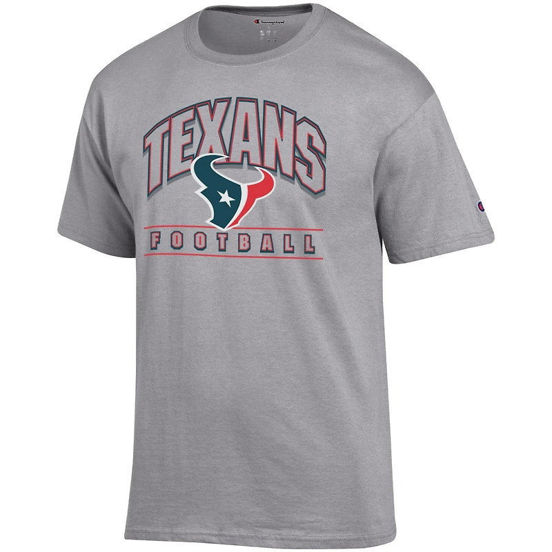 T-shirt de football américain Champion Heather Grey des Houston Texans pour homme