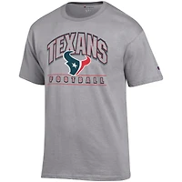 T-shirt de football américain Champion Heather Grey des Houston Texans pour homme