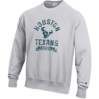Sweat-shirt en polaire à tissage inversé Champion Heather Grey pour homme des Houston Texans