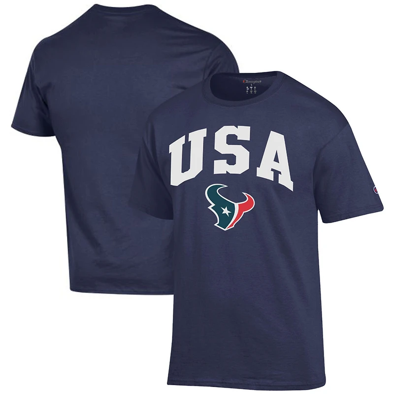 Men's Champion Navy Houston Texans Americana T-Shirt
