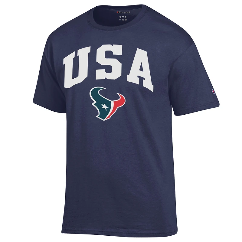 T-shirt Champion bleu marine pour homme, style américain, Houston Texans