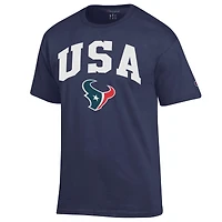 T-shirt Champion bleu marine pour homme, style américain, Houston Texans