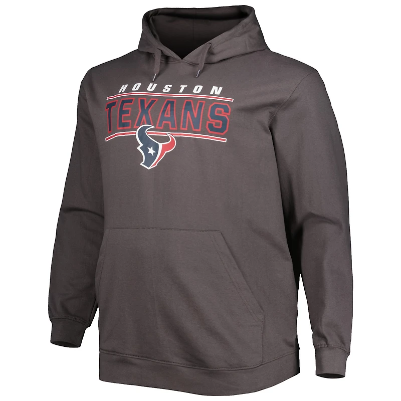 Sweat à capuche et logo Big & Tall Houston Texans gris anthracite pour homme