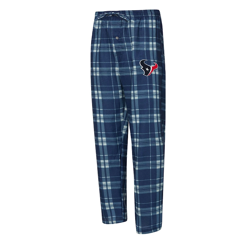 Ensemble t-shirt à manches longues et pantalon carreaux Concepts Sport bleu marine/gris chiné Houston Texans Regulate pour homme