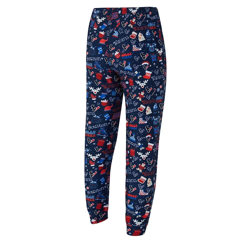 Men's Concepts Sport  Navy Houston Texans Chestnut Long Sleeve Top & Pants Set